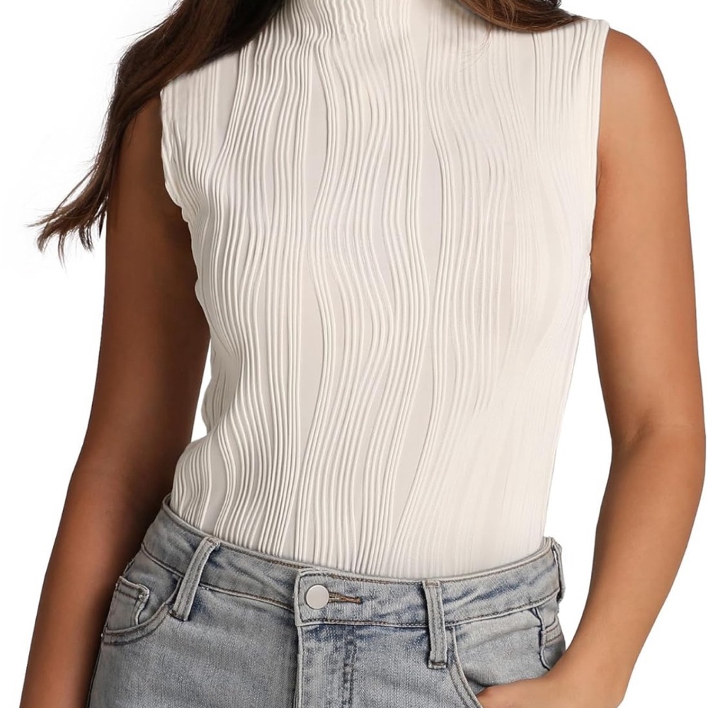Mock Neck Sleeveless Top